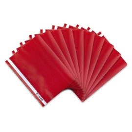 Oxford A4 File Folders Plastic Red Pack of 10