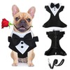 Dog Tuxedo Harness with Leash Set,Pet Wedding Harness Formal Vest