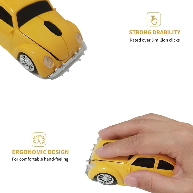 WUQIDA Wireless Car Mouse, Funny Car Shaped Mouse 2.4GHz Optical