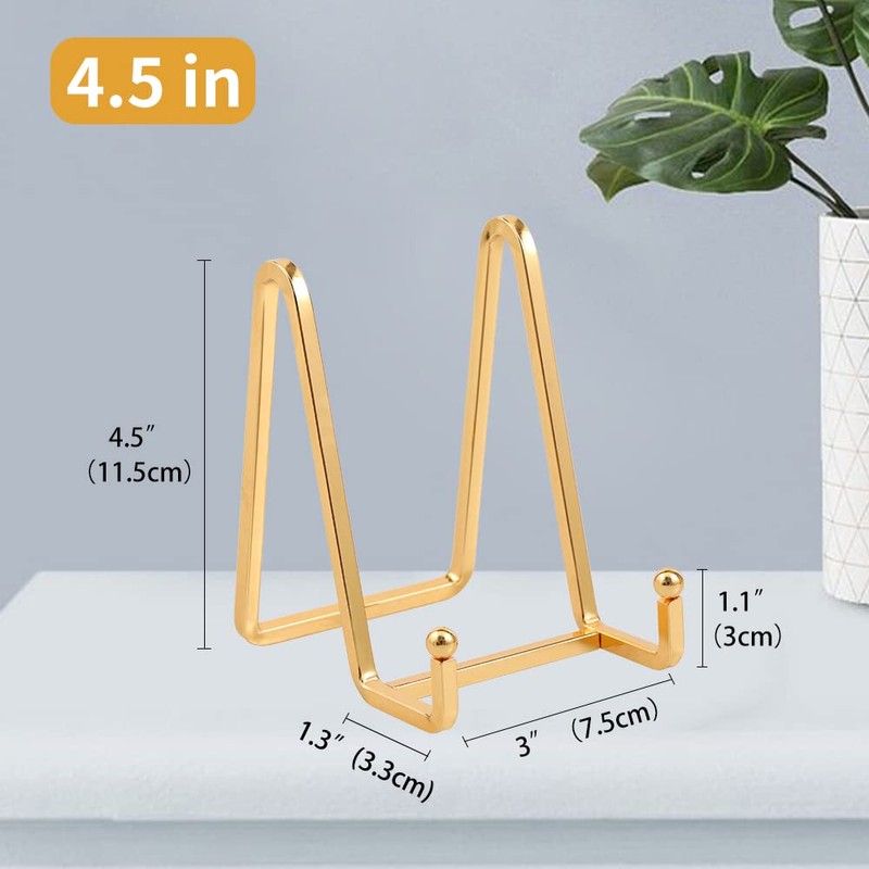 Plate Holder Easel Display Stand - 4.5 inch Metal Plate