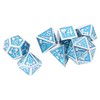 7pcs Polyhedral Dice Set Clear Number Metal Glossy Odorless Table