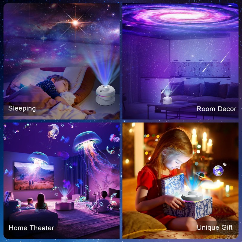 Galaxy Projector, 4K HD Planetarium Star Projector with 13 Film