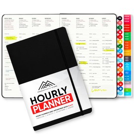 Hourly Planner & Appointment Book - 2024 Planner with Daily Tasks & 30 Minute Time Slots - 8.5" x 11" - Black - Productivity Store