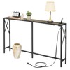 Gewudraw Console Table, 55.1" Narrow Sofa Table, Behind Couch Table,