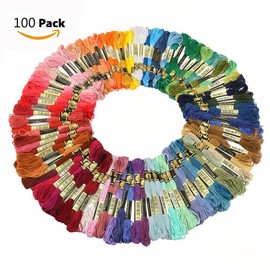 Binnan 100 Docks Embroidery Thread Set, Multicoloured 8 m 6-Thread Embroidery Thread Embroidery Thread Sewing Thread Embroidery for Cross Stitch Crafts