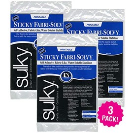 Sulky Sticky Fabri-Solvy Stabilizer 8.5"X11" 12pcs 3/Pk, 3 Pack
