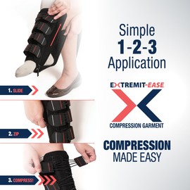 EXTREMIT-EASE Compression Garment 30-50 mmHg Lower Leg Compression Wrap - Ideal for Mild to Moderate Lymphedema Swelling, Venous Insufficiency, and Post-Op Edema