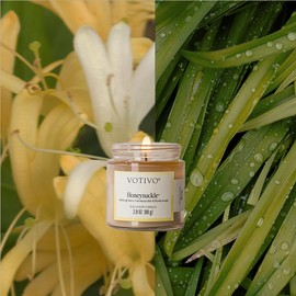 Votivo Honeysuckle 2.8 oz Discovery Candle | Soy Wax Blend | Floral Scent | 25 Hour Burn Time | Candles for Home Scented | Candle Gifts | Highly Scented