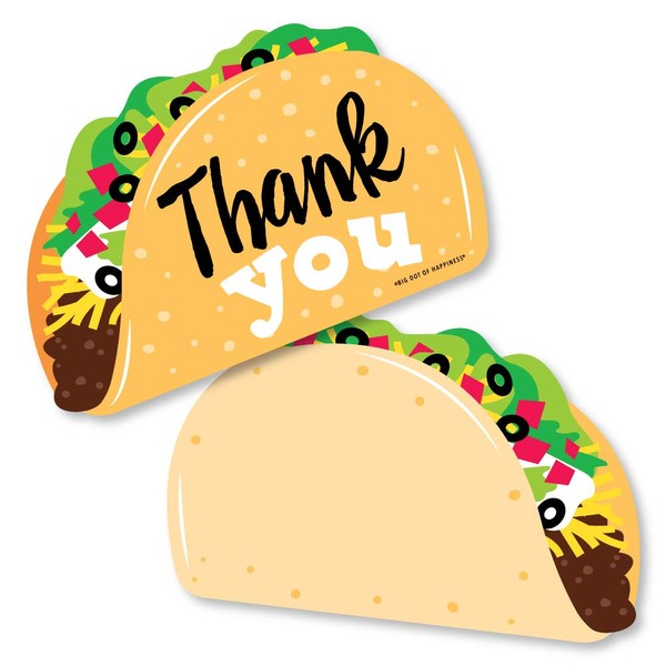 Big Dot of Happiness Taco ‘Bout Fun - Shaped Thank