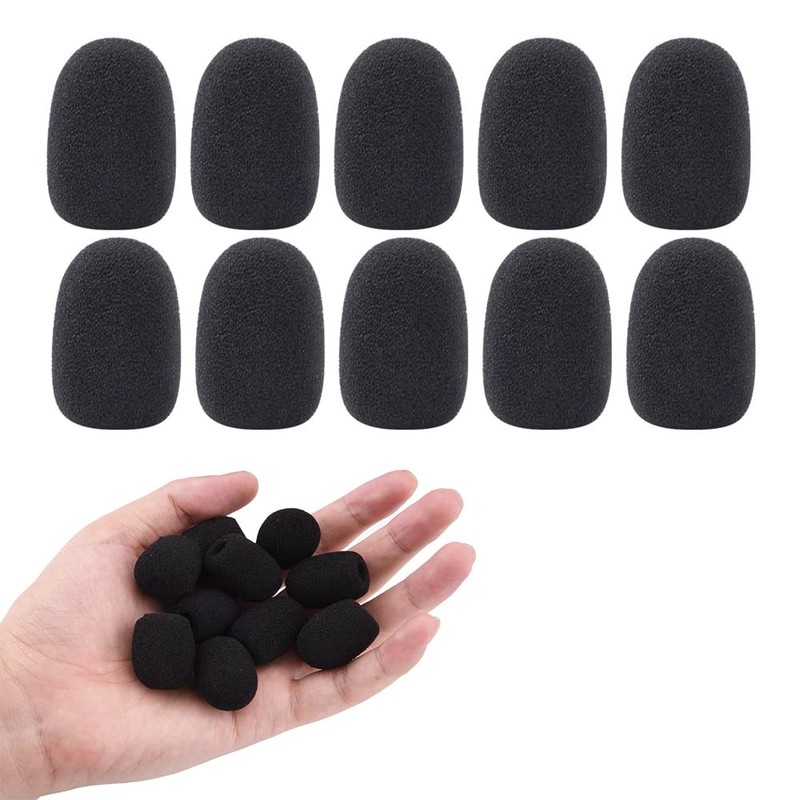 DFsucces Microphone Sponge 10-piece Set Headset Intercom Microphone Windscreen Noise