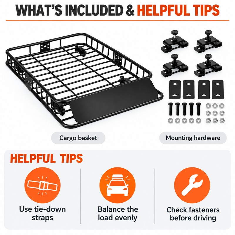 Roof Rack Cargo Basket for SUVs & Trucks – 200