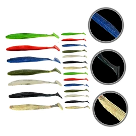 Sosoport 21Pcs Fishing Baits Soft Wear Resistant Baits for Freshwater Saltwater Fishing Lightweight Portable