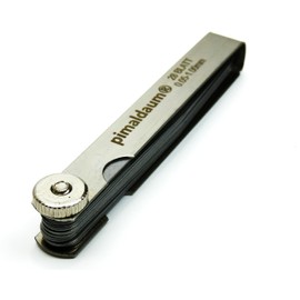PIMALDAUM® Feeler gauge according to DIN 2275, manganese steel for easy and precise measurement and testing of gap widths, thicknesses and distances / gaps (metal, 28 blades)
