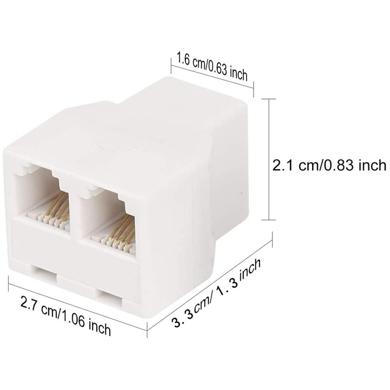 AIMIJIA 3Female Telephone Splitter Adapter Cable,Telephone Landline Cable Connector and