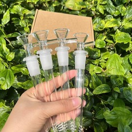10 pcs Lab-Grade Borosilicate Glass 14mm Threaded Adapter with 4pcs Funnels and Glass Tubes, 2pcs Cleaning Brushes, Essential for Scientific Experiments in Labs, Homes and Kitchens, Includes Diffuser