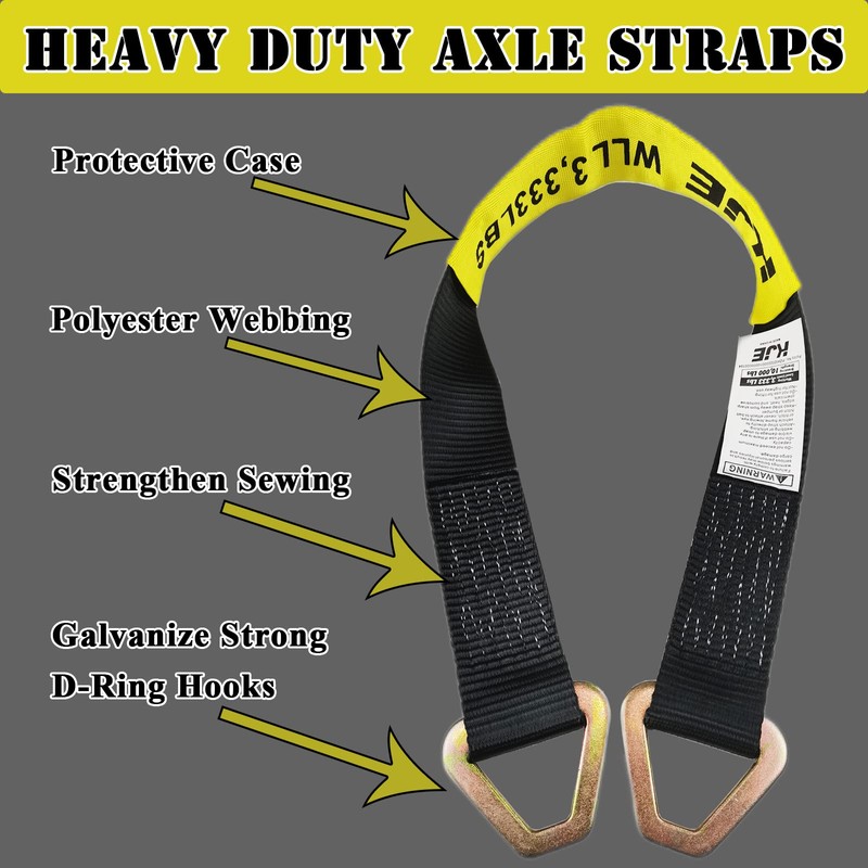 KJE Heavy Duty Car Trailer Tie Down Straps 4 Pack