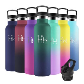 Motswedi Stainless Steel Drinking Bottle, 1 Litre BPA-Free, Drinking Bottle with Straw, Cold and Warm, Stainless Steel Drinking Bottle, Leak-Proof, Thermos Flask for Sports, Fitness, Outdoor, Yoga