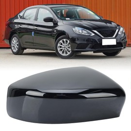 MOFOAP Replacement Right Passenger Side Mirror Cover Caps for Nissan Sentra 2013 2014 2015 2016 2017 2018 2019 Mirror Cap Without Light (Black)
