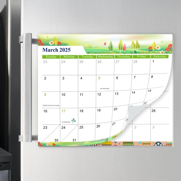 2025-2026 Magnetic Calendar for Refrigerator, Fridge Calendar Magnet Runs from