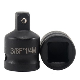 Juttzzei Impact Socket Adapter, 3/8 Inch Drive (F) x 1/4 Inch (M) Socket Adapter, Premium Black Chrome Vanadium Steel 3/8" x 1/4" Impact Socket Reducer for Use with Air Impact Wrenches, Breaker Bars