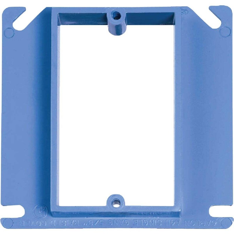 Carlon A411 Outlet Box Cover, Square, Raised, 1 Gang, 4-Inch,