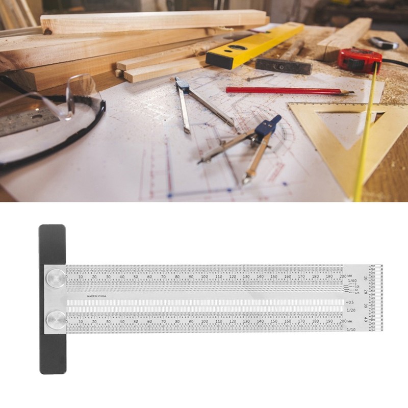 Woodworking Scribing T Rules Accuracy Marking Positioning Scribing T Ruler