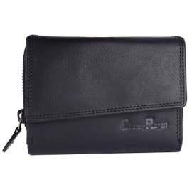 Chunkyrayan Genuine Leather Women's Wallet High-Quality Vintage RFID Protection Including Leather Key Ring, black, Vintage