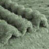 Vessia Flannel Fleece Throw Blanket, 3D Jacquard Sage Green Fuzzy