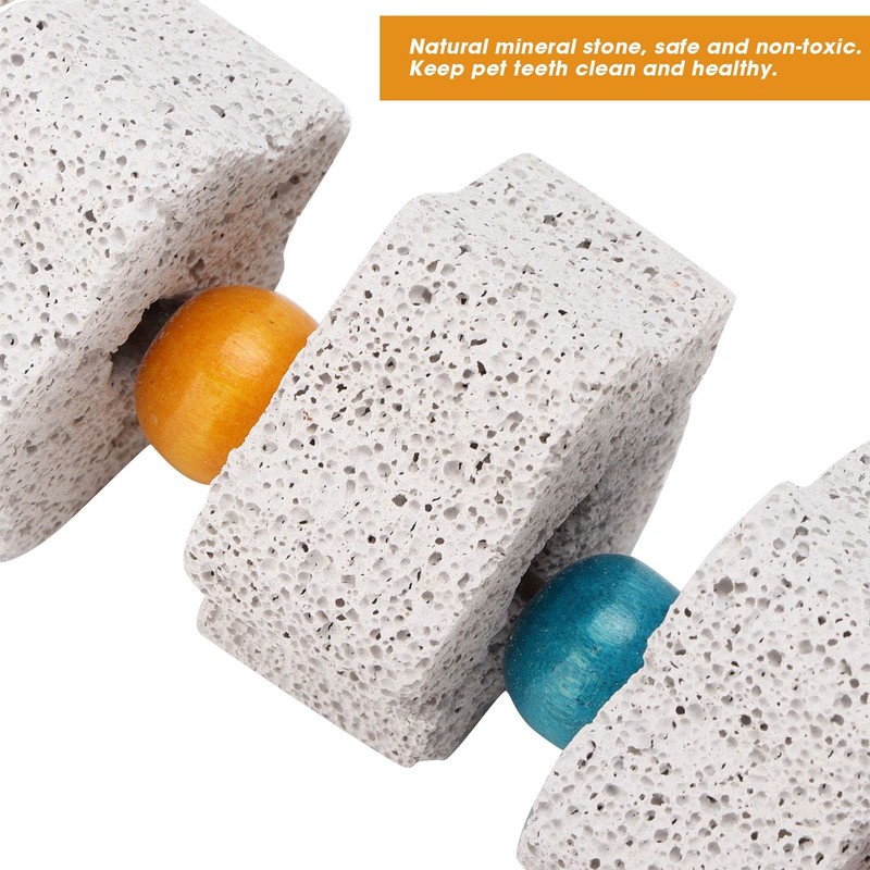 Tnfeeon Bird Beak Sanding Mineral Stone Colourful Bird Block Toy