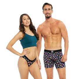 Warriors & Scholars W&S Matching Underwear for Couples - Couples Matching Undies, Candy Hearts, Bikini Briefs, Large