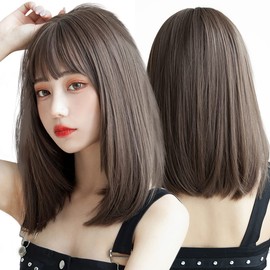 Pelucas Para Mujer，Pelucas Cortas，Peluca Natural Marron Para Fiestas TemáTicas, Cosplay, Halloween, Conciertos, Bodas, Citas Y Cualquier Otra OcasióN