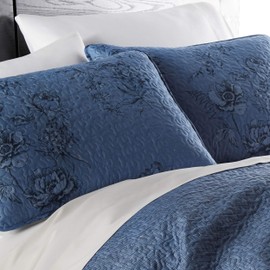 Southshore Fine Living, Inc. Harmony Blue Quilt Set, 3-Piece, Full/Queen, Microfiber, 100 Thread Count, Machine Wash