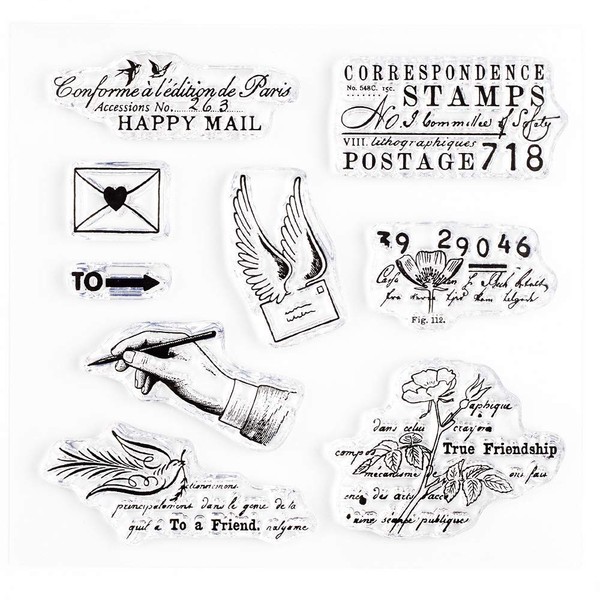 Happy Mail Small Clear Stamps 4x4 inch by Wintertime Crafts