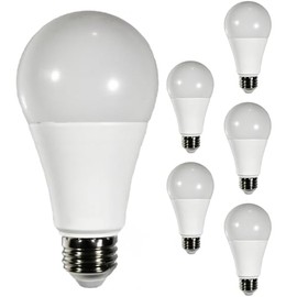 Diodesy- A21 LED Light Bulb 17W 2000 Lumen E26 Medium Base 4000K Cool White For Home Living Room Bedroom Office Garage Warehouse Garden Light Bulb 120-277V CRI80 220° Beam Angle White Finish Pack of 6