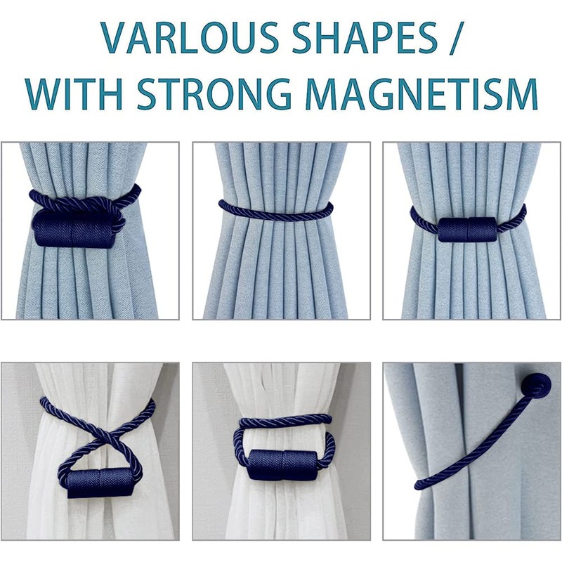 XDerlin 4 Pack Strong Magnetic Curtain Tiebacks Outdoor Decorative Tie