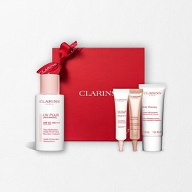 Clarins UV Plus Advanced 50ml Set (+ 3 Deluxe Types) White Set LIUVW / 클라랑스 UV 플러스 어드밴스드 50ml 세트 (+ 디럭스 3종) 화이트 세트 LIUVW