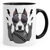 MoonWorks® Kaffee-Tasse mit Motiv Hund Heavy Metal Comicstil Metalhand Bürotasse