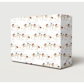 4 Sheets 4 Tags Engaged In 2025 Floral Numbers Wrapping Paper Classy And Beautiful Happy Engagement You're Engaged Giftwrap