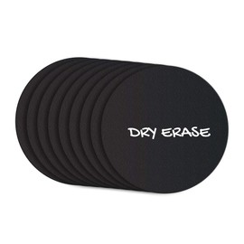 Black Dry Erase Chalkboard Magnetic Shelf Label Magnets. Perfect for Kitchen of Office. (2" Round (10 pcs))