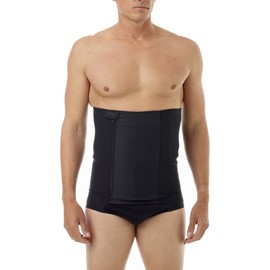 Underworks BELLY BUSTER! 12-inch Zip-N-Trim Brief Girdle for Men, Waistline - Medium 33-36, Black