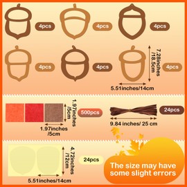 Chiisong 24 Sets Acorn Tissue Sign Craft Kit Fall Craft Bulk Autumn DIY Acorn Craft Kit Fall Harvest DIY Craft Thanksgiving Craft Party Activity Art Project Decorations for Fun Home Actives