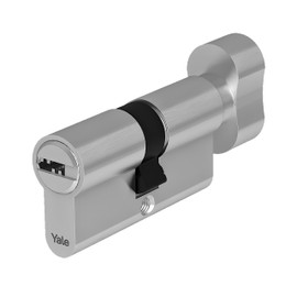 Yale YC104KD303504N1 YC104 Cylinder for Lock, 30 mm-35 mm-Nickel-Plated, con pomolo