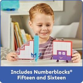 hand2mind Numberblocks Friends Fifteen and Sixteen Figure Pack, Number and Counting Toys for Toddlers, Play Figure Playsets, Small Figurines for Kids, Kindergarten Math and Pretend Play Toys