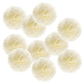 PATIKIL 10pcs 6 Inch Tissue Pom Pom Flower Paper Flower Ball Background Decoration for Wedding Bridal Shower Birthday Bachelorette Party Beige