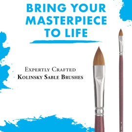 Princeton Siberia Genuine Kolinsky Sable Paint Brush for Oil, Series 7000, Filbert, 4
