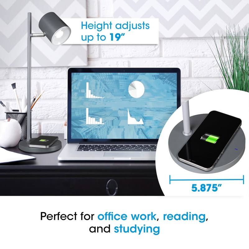 OttLite LED Desk Lamp with Wireless Charger, Good Housekeeping, Modern