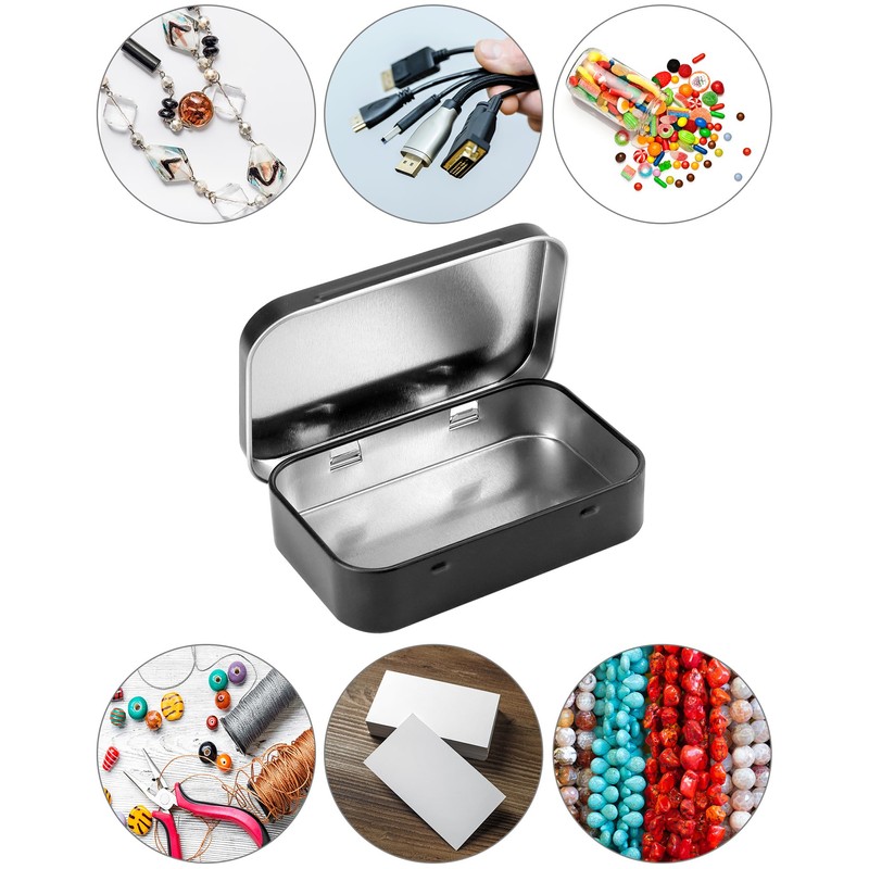 QWORK® Pack of 20 rectangular metal tins with lid, 95