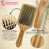 Majestique Paddle Detangling Hair Brush with Comb, Anti-frizz Styling Combo
