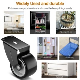 4 Stück Torlaufrolle für die untere Tür - Unteres Türstützrad Gefederte Torräder für Anti-Drop-Tür-Bodenstützrad, Rubber Gate Rad Federbelastete Lenkrolle Rostfrei Leiser Lauf mit Schrauben (50*20mm)