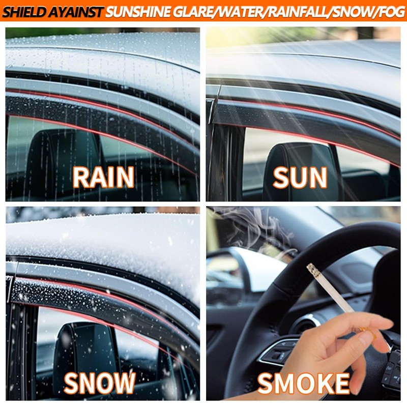 in-Channel Window Visors Rain Guards FIT Jeep Wrangler JL 2018-2025/Gladiator